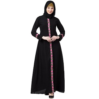 Wholesale abayas/burqas - Front open abaya with embroidery work
